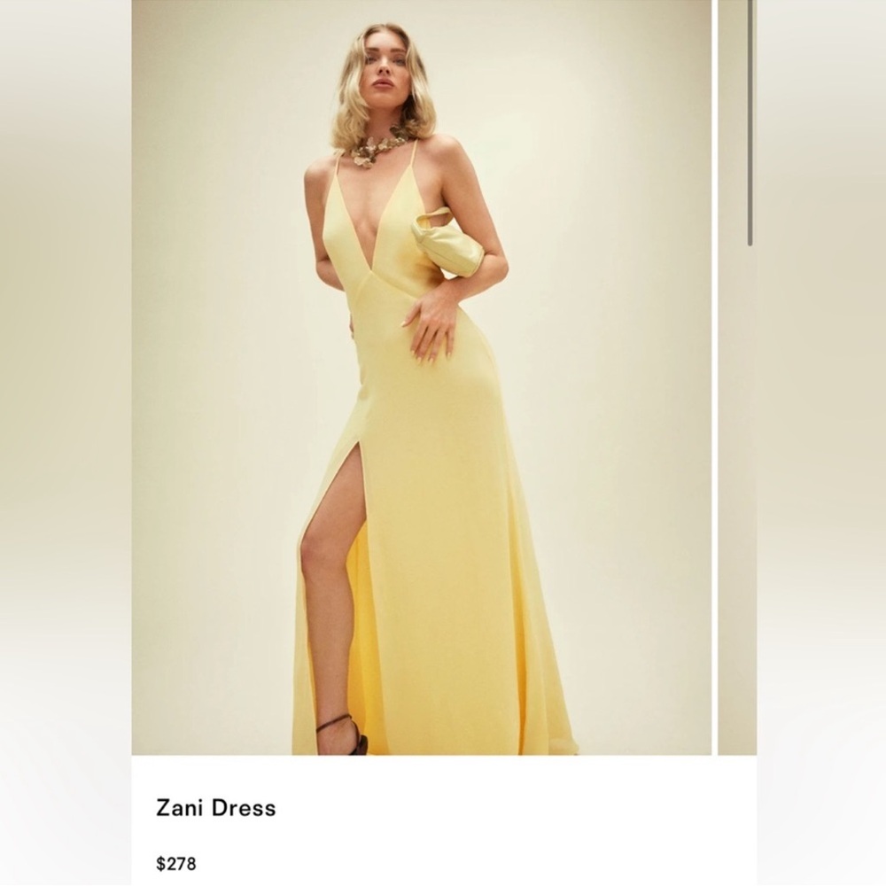 Reformation Zani Dress in Pale Yellow